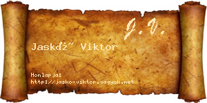 Jaskó Viktor névjegykártya